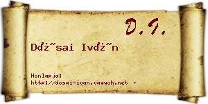 Dósai Iván névjegykártya