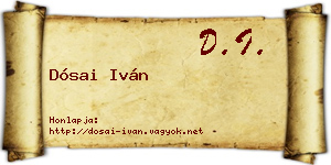 Dósai Iván névjegykártya